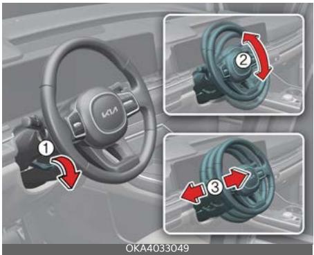 KIA Carnival (2025) - Réglage de l'angle et de la hauteur du volant - 1