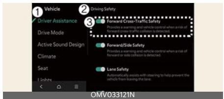 KIA Carnival (2025) - Sécurité de circulation transversale avant (selon l'équipement) - 1