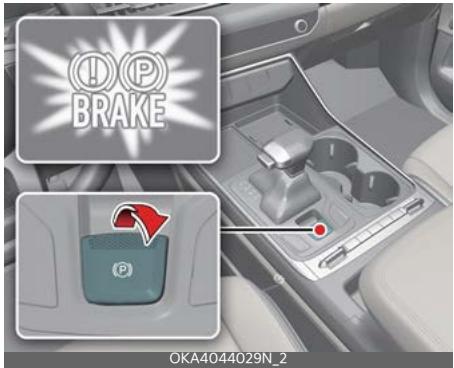 KIA Carnival (2025) - Application du frein de stationnement à l'aide du commutateur EPB (frein de stationnement électronique) - 1