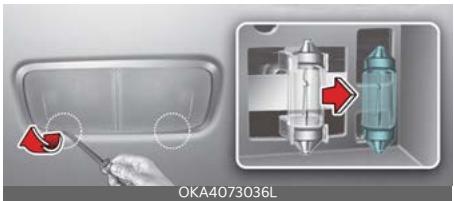 KIA Carnival (2025) - Remplacement d'une lampe d'ambiance (type ampoule) - 1