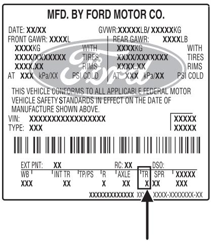 Lincoln MKZ (2012) - DÉSIGNATIONS DES CODES DE BOÎTE DE VITESSES - 1