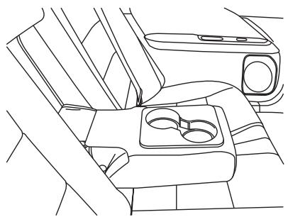 Lincoln MKZ (2012) - Porte-gobelets montés sur le siège et compartiment de rangement sous l'accoudoir - 1