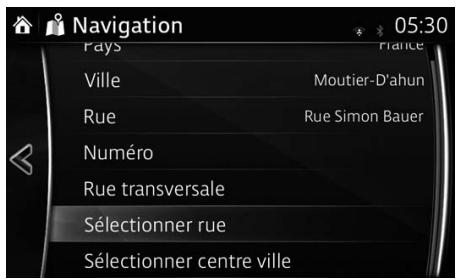 MAZDA MX-5 (2018-2023) Système de navigation - Saisir le milieu d'une rue comme destination - 2