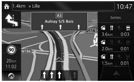 MAZDA MX-5 (2018-2023) Système de navigation - Renseignements sur les voies et les panneaux de signalisation - 1
