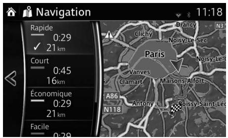 MAZDA MX-5 (2018-2023) Système de navigation - Vérifications des réglages de votre itinéraire et accès aux fonctions relatives à l'itinéraire - 1