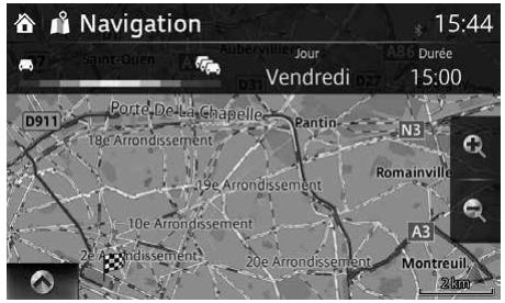 MAZDA MX-5 (2018-2023) Système de navigation - Informations de circulation dans la planification d'itinéraire (Seulement certains pays et certaines régions) - 1
