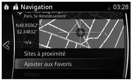 MAZDA MX-5 (2018-2023) Système de navigation - Enregistrer un emplacement comme Destination favorite - 1
