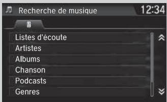 Honda CR-V 5 (2017-2020) - Comment sélectionner un morceau à partir de la liste de recherche de musique - 3