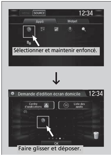 Honda CR-V 5 (2017-2020) - Pour ajouter des icônes d'application ou de widget sur l'écran d'accueil - 3