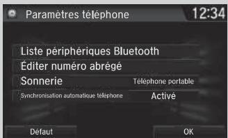 Honda CR-V 5 (2017-2020) - ■ Lorsque la fonction Sync auto de téléphone est réglée sur Activé : - 1