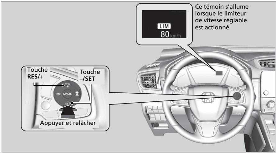 Honda CR-V 5 (2017-2020) - Pour fixer la limite de vitesse - 1