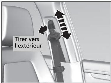 Honda CR-V 5 (2017-2020) - Réglage de l'ancrage supérieur de ceinture de sécurité - 1