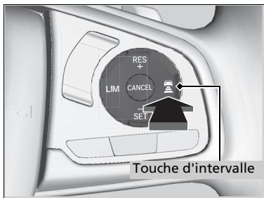 Honda CR-V 5 (2017-2020) - Pour définir ou changer l'intervalle de maintien de distance - 1