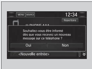 Honda CR-V 5 (2017-2020) - Réception d'un message texte/e-mail \*, \*1 - 1