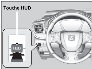 Honda CR-V 5 (2017-2020) - Réglage de la luminosité de l'affichage tête haute\* - 1