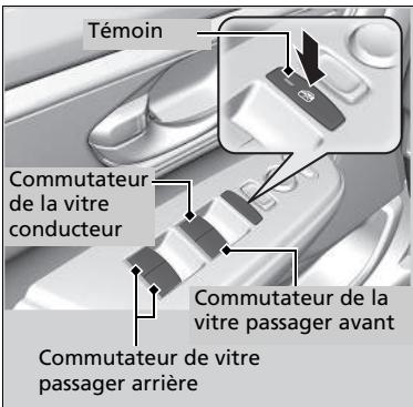 Honda CR-V 5 (2017-2020) - Ouverture/fermeture des vitres avec la fonction d'ouverture/fermeture automatique - 1