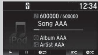Honda CR-V 5 (2017-2020) - Sélectionner un morceau de la liste des musiques de l'iPod avec le bouton de sélection - 1