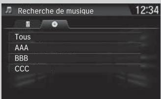 Honda CR-V 5 (2017-2020) - Comment sélectionner un morceau à partir de la liste de recherche de musique - 5