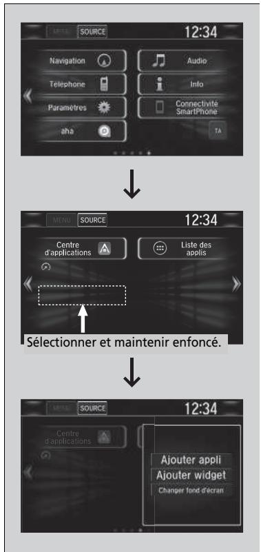 Honda CR-V 5 (2017-2020) - Pour ajouter des icônes d'application ou de widget sur l'écran d'accueil - 1