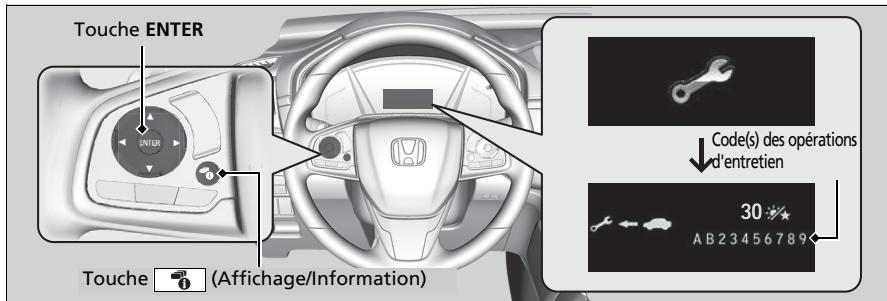 Honda CR-V 5 (2017-2020) - Affichage des informations de rappel d'entretien - 1