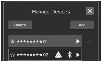 SUBARU Ascent (2023) - CONNECTER OU DECONNECTER UN TÉLÉPHONE/PÉRIPHÉRIQUE Bluetooth - 1