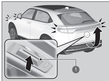 Honda e:Ny1 - ■ Déverrouillage des portes et du hayon - 2