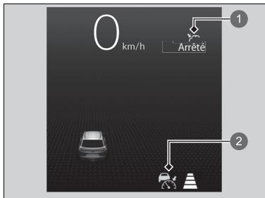 Honda e:Ny1 - Le véhicule détecté devant vous est dans le champ de détection de l'ACC avec maintien de distance de sécurité à basse vitesse et ralentit jusqu'à l'arrêt - 2