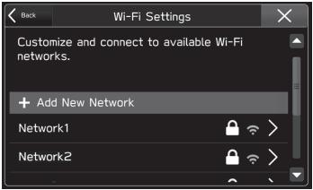 SUBARU Impreza (2023) - Système multimédia Starlink - CONNEXION OU DÉCONNEXION D'UN RÉSEAU Wi-Fi® - 1