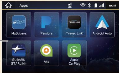 Apps MySubaru Pandora Travel Link Android Auto SUBARU STARLINK Aha Apple CarPlay