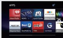 APPS iHeartRadio NEWS Quick Guide News Radio Music MAGILLAM Best P yelpG Mapellan Novi BestParking Yelp Gymosa db-3