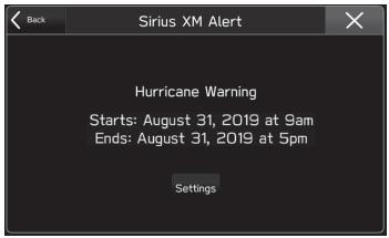 SUBARU Impreza (2023) - Système multimédia Starlink - ALERTE MÉTÉO Sirius XM (écran 8 pouces avec système Navi uniquement) - 1