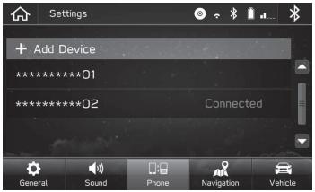 SUBARU Impreza (2023) - Système multimédia Starlink - CONNECTER OU DÉCONNECTER UN TÉLÉPHONE/PÉRIPHÉRIQUE Bluetooth - 1