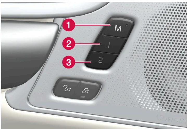 VOLVO S60 (2025) - Utiliser la position de mémoire du siège, des rétroviseurs et de l'affichage tête haute\* - 1