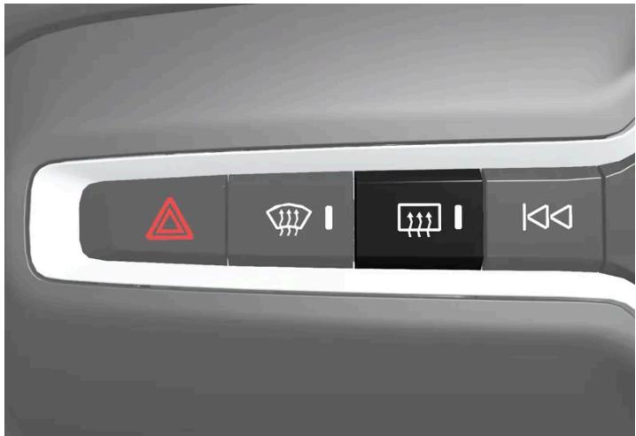 VOLVO S60 (2025) - Activer et désactiver la lunette arrière et les rétroviseurs extérieurs chauffants depuis la console centrale - 1