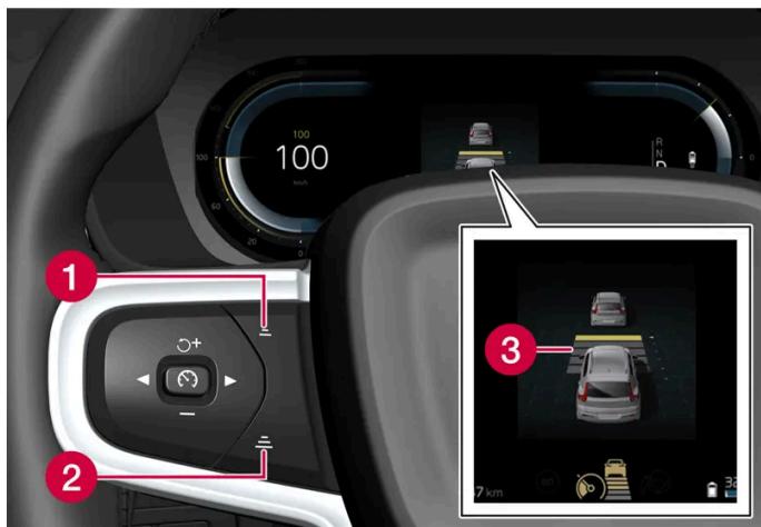 VOLVO S60 (2025) - Régler la distance temporelle au véhicule qui précède - 1