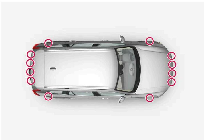 VOLVO S60 (2025) - Emplacement des capteurs de stationnement - 1