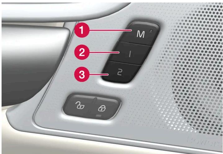VOLVO S60 (2025) - Utiliser la position de mémoire du siège, des rétroviseurs et de l'affichage tête haute\* - 1