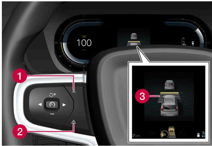 VOLVO S60 (2025) - Régler la distance temporelle au véhicule qui précède - 1