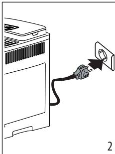 DELONGHI ECAM22031SSB - Brancher l'appareil sur secteur (fig. 2). - 1