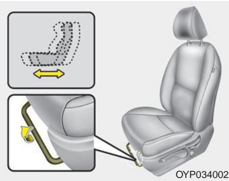 KIA Sedona YP (2014-2018) - Réglage du siège avant - manuel - 1