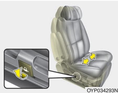 KIA Sedona YP (2014-2018) - Réglage du siège arrière - 2