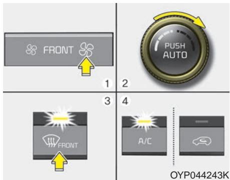 KIA Sedona YP (2014-2018) - Dégivrage de la face extérieure du pare-brise - 1