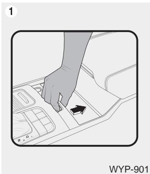KIA Sedona YP (2014-2018) - Procédure de retrait du plateau coulissant de la console centrale - 1