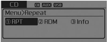 KIA Sedona YP (2014-2018) - MENU : CD audio - 1