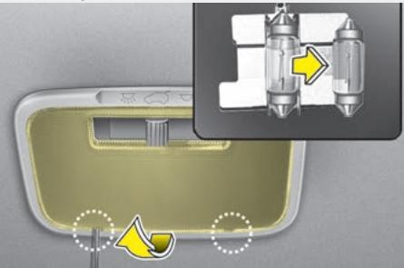 KIA Sedona YP (2014-2018) - Remplacement de l'ampoule de la lampe de plaque d'immatriculation - 3