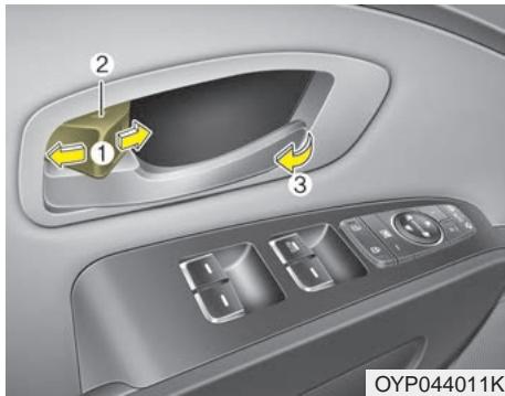 KIA Sedona YP (2014-2018) - Actionner les serrures de porte de l'intérieur du véhicule - 1