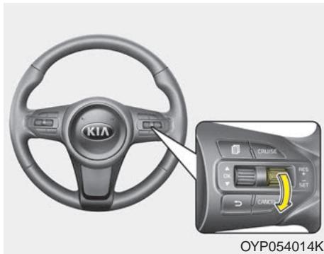 KIA Sedona YP (2014-2018) - Pour régler le régulateur à une vitesse : - 3