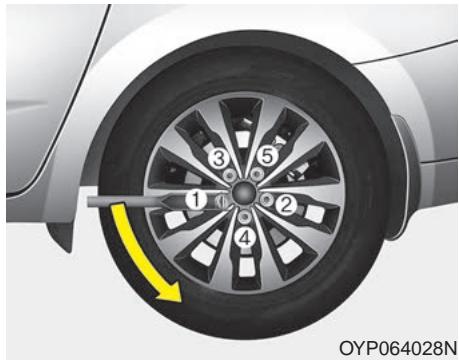 KIA Sedona YP (2014-2018) - Enlever le pneu de secours - 8