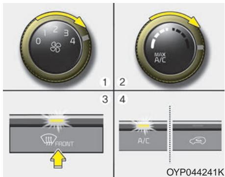 KIA Sedona YP (2014-2018) - Dégivrage de la face extérieure du pare-brise - 1