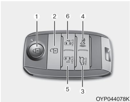 KIA Sedona YP (2014-2018) - Désactiver la fonction intelligente du hayon à l'aide de la clé intelligente - 1